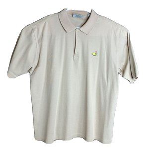 Augusta National Golf Shop 60's Two Ply  Mens Polo Shirt X Large Tan SS Collared